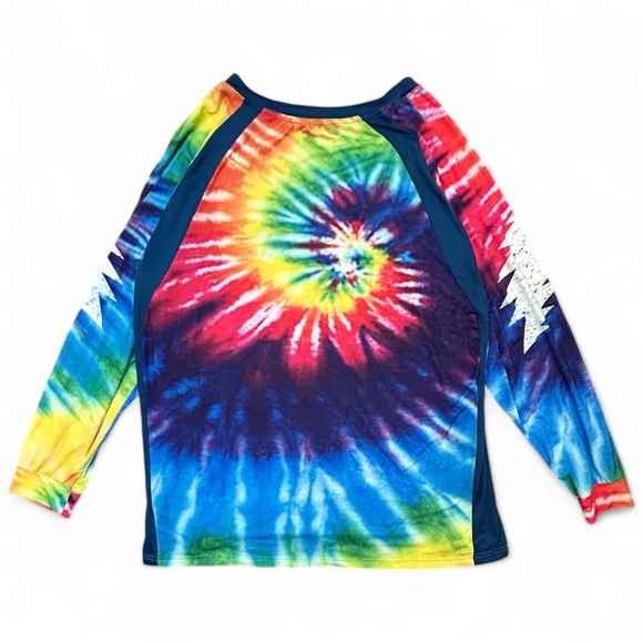 The Grateful Dead x Section 119 Rainbow Tie Dye UPF 50 Long Sleeve Swim Shirt - Picture 2 of 5